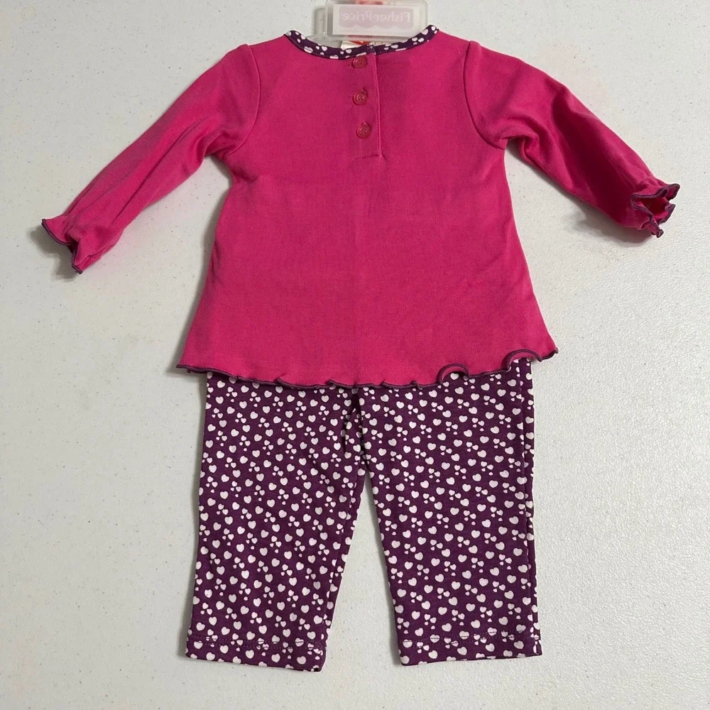 Fisher-Price Floral Heart Tunic & Leggings Set‎ Pink Purple Vintage NWT 3-6M